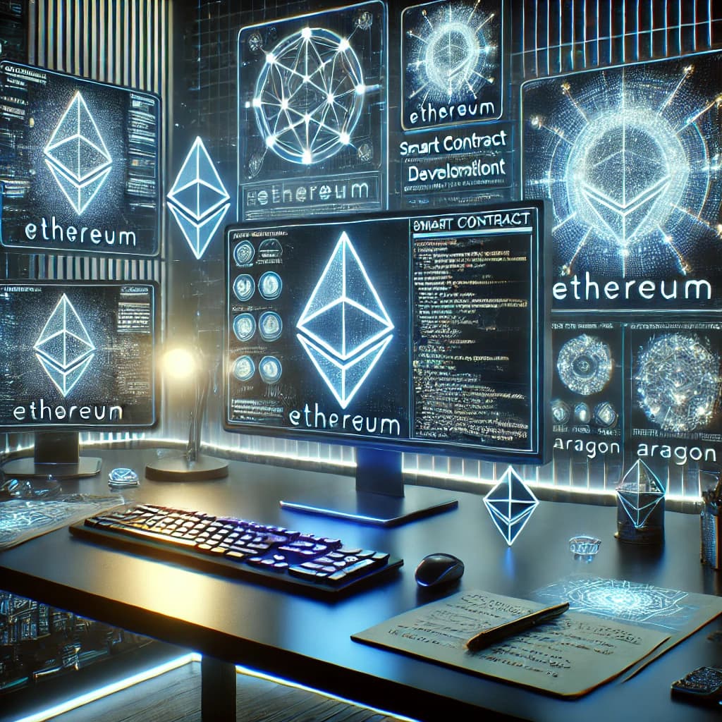 DALL_E_2025-02-28_11.19.33_-_A_futuristic_digital_workspace_designed_for_blockchain_and_smart_contract_development._The_setup_features_a_sleek__modern_desk_with_multiple_monitors_